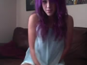 Purple Hair लड़की Masturbation